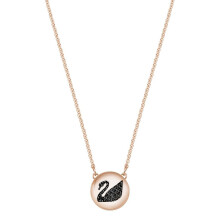 Swarovski Hall Swan Pendant, Grey with Rose Gold Plating - Chain Included, 38 cm, 1x1 cm (5382446)