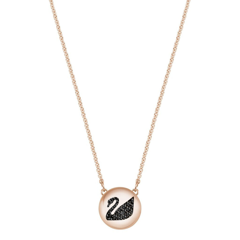 Swarovski Hall Swan Pendant, Grey, Rose Gold Plating