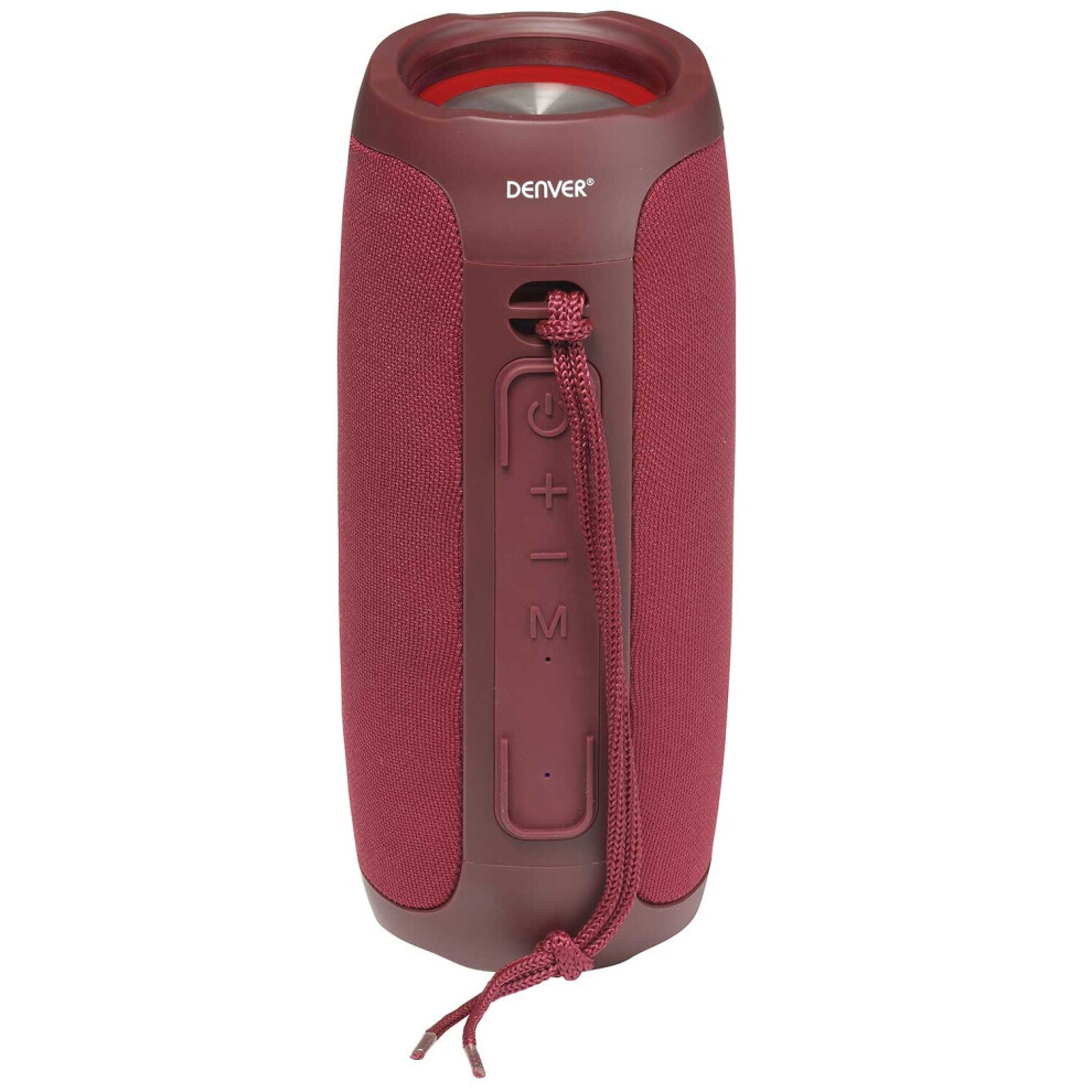 (Bordeaux) Denver Btv-220 Portable Bluetooth Speaker Cannon, Led Lights, Rechargeable, Usb & Micro Sd, Aux In, Handsfree Speaker Phone Bordeaux 5706751060953