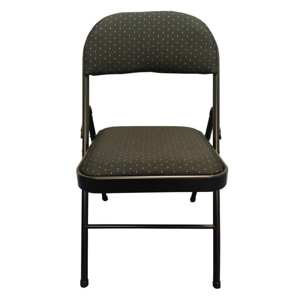 (Steel Frame Folding Chair with Black Fabric Seat) Steel Frame Folding Chair with Fabric Seat