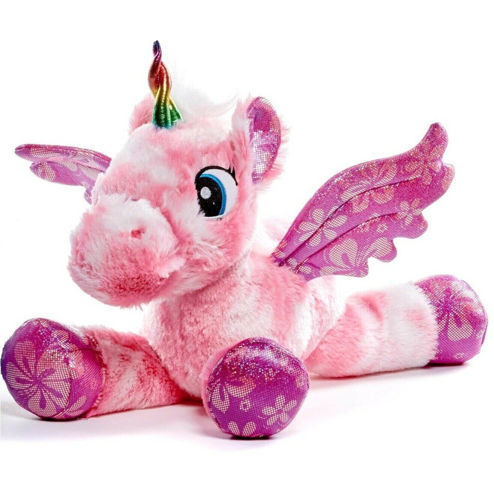 Sammar Gifts Giant Large 56Cml Angel Unicorn Pink Laying Soft Plush Toy Sweet Gift