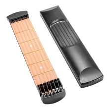 Portable Guitar 6 Fret Model Wooden Practice 6 Strings Guitar Trainer