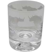 Animo Glass Rhino Engraved Whisky Tumbler Safari Etched Design 30cl