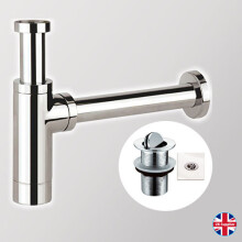 Basin/Sink Bottle Trap & Unslotted Swivel Flip Top Basin Waste