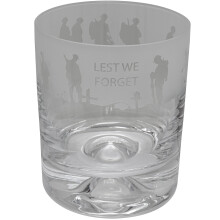 Animo Glass Lest We Forget Engraved Whisky Tumbler Soldier Etched Design 30cl