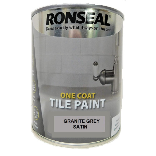 Ronseal Ronseal Water Based One Coat Tile Paint Granite Grey Satin 750ml