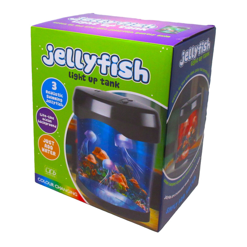 Dwd Jellyfish Aquarium Mood Light With 3 Drifting Silicone Jellyfish, Color-Changing Leds, Ocean Backdrop - Calming Ambient Decor Multicoloured