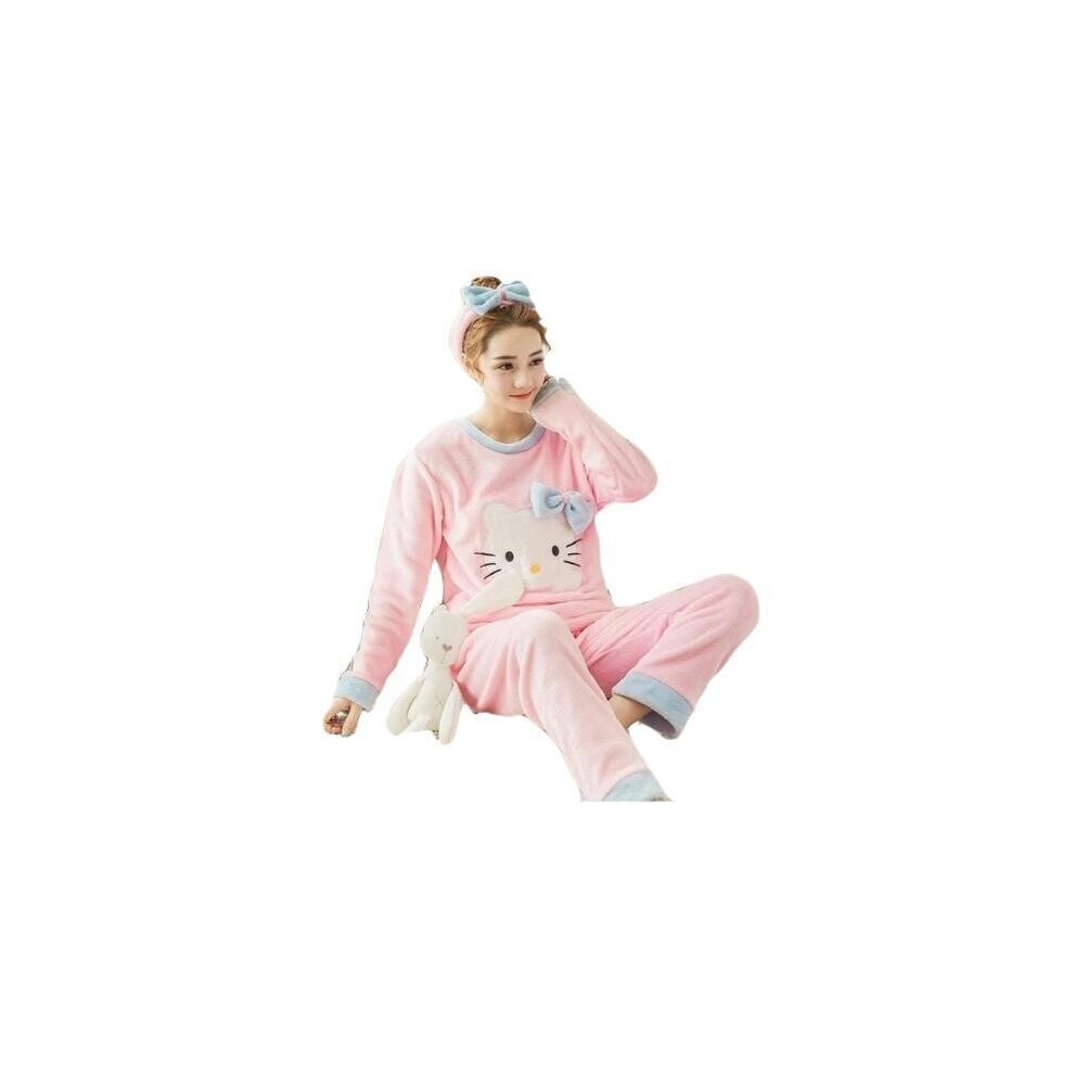 (Pink Hello Kitty, L) Fuzzy Flannel Panama Sets