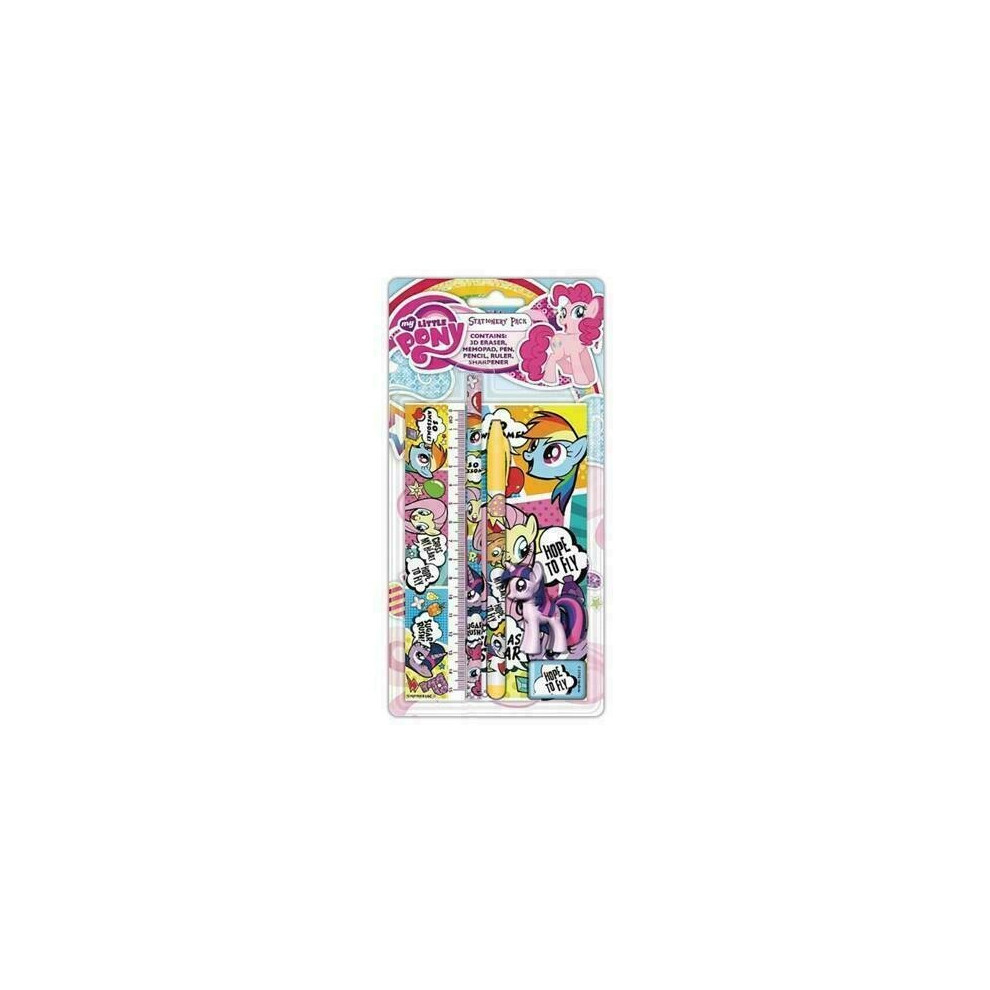 My Little Pony Comic School Stationery Pack Pad Eraser Pencil Pen