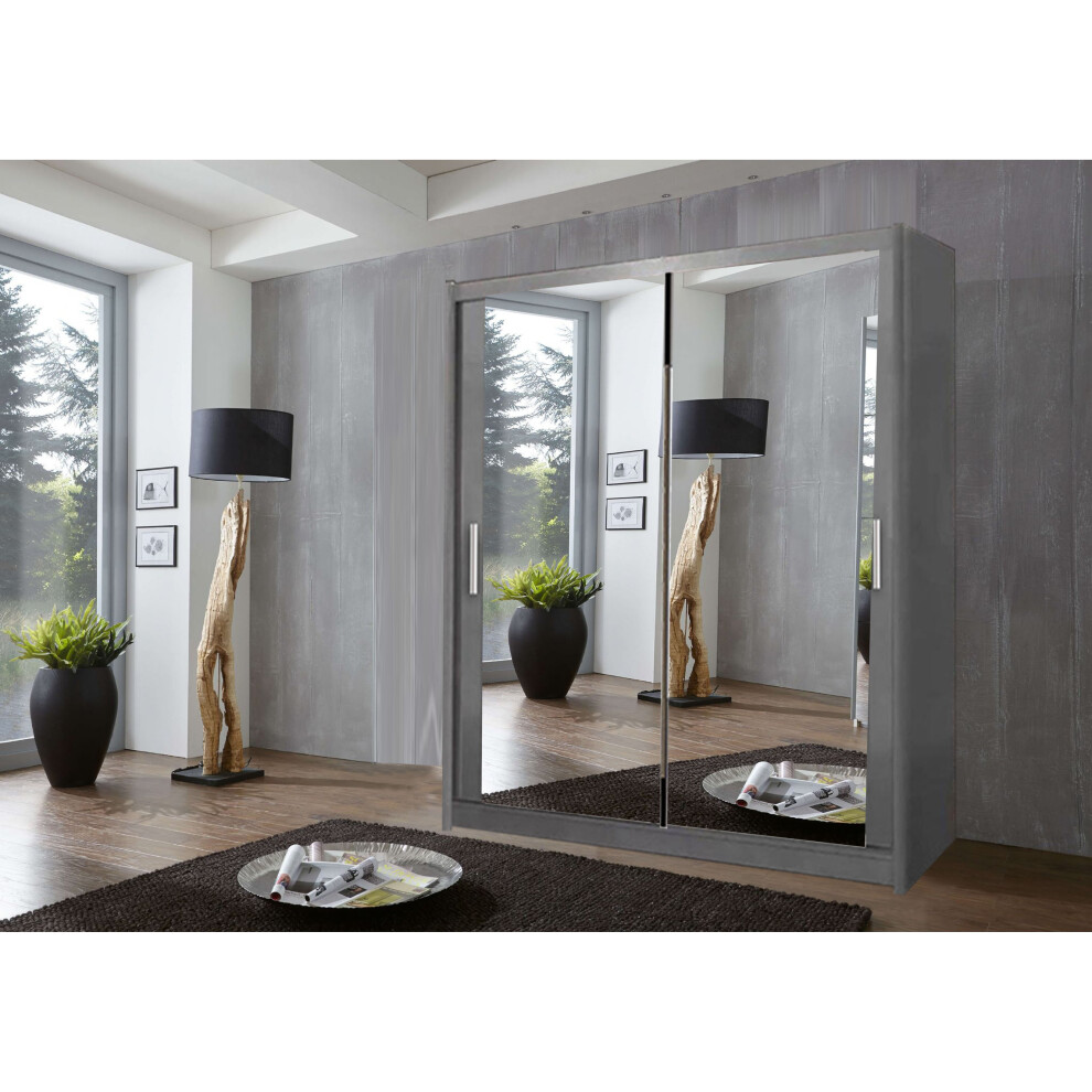 (120 cm, Grey) Modern Milan Wardrobe In 6 Sizes 4 Colors