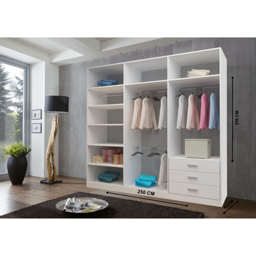 FHIF (250 cm, White) Modern Milan Wardrobe In 6 Sizes 4 Colors 1