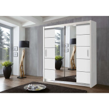(203 cm, White) Oslo Sliding Door Wardrobe In 4 sizes and 4 Colors