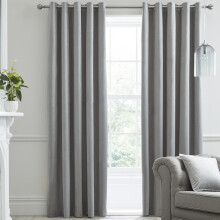 LLB Montrose Eyelet Curtains Silver 66" x 72"