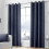 Kilbride Cord Eyelet Curtains Navy 66" x 54" 1
