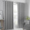 Strata Eyelet Curtains Silver 66" x 90" 1