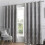 Feather Eyelet Curtains Silver 66" x 72" 1