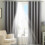 Twilight Eyelet Curtains Silver 90" x 90" 1