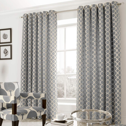 Oh Eyelet Curtains Silver 90" x 108"