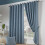 Cambourne Eyelet Curtains Blue 90" x 90" 1