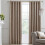 LLB Montrose Eyelet Curtains Linen 46" x 72" 1