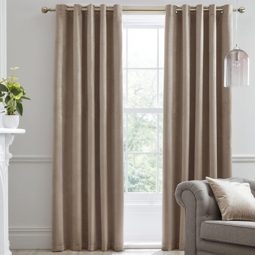 LLB Montrose Eyelet Curtains Linen 46" x 72"