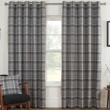 Carnoustie Eyelet Curtains Grey 46" x 72"