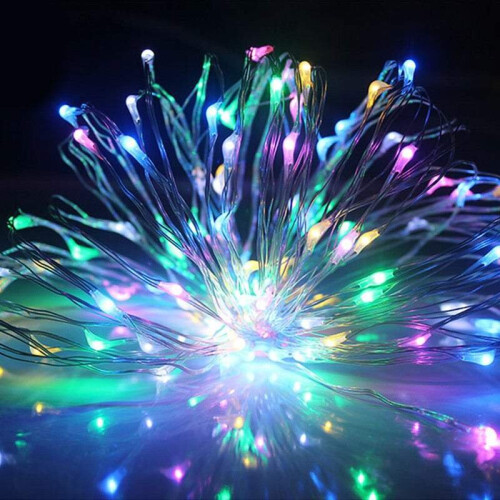 (Multicolour, 5M) Indoor String Lights 5M/10M/20M/30M Copper Wire String Lights With Remote Controller Battery Powered 1