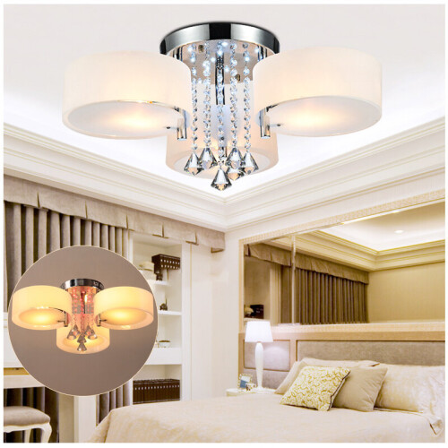 Living And Home Chandelier Light Shade LED Crystal Ceiling Lights + Remote 1