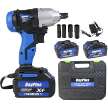 Cordless Electric Impact Wrench with Two Batteries 6.0Ah Lithium-Ion