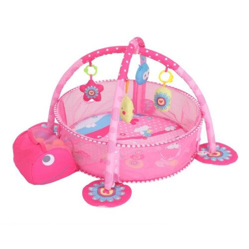 (Pink ) Baby Gym 3 in 1 Activity Play Floor Mat Ball Pit & Toys Babies Playmat