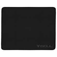 iSOUL Mouse Mat, Mice Pad with Non-Slip Rubber Base, Neoprene Durable Stitched Edges, Neoprene Smooth Surface for Laser and Optical Mouse Pad Black