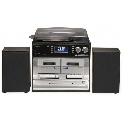 Denver Denver DAB / DAB+ Record Player Turntable, Cassette Player, CD Player HiFi with USB Recording & Memory Card Reader 1