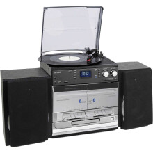 Denver DAB / DAB+ Record Player Turntable, Cassette Player, CD Player HiFi with USB Recording & Memory Card Reader