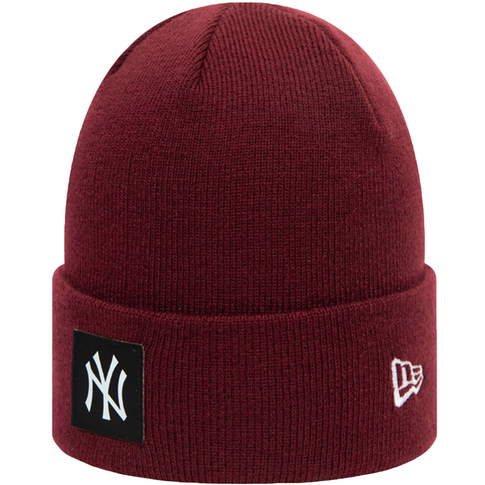 New Era Unisex Adults New York Yankees Team Logo Cuff Beanie Hat - Maroon