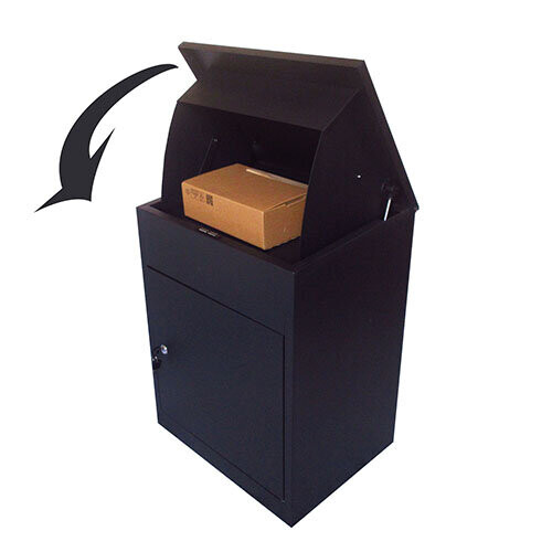 (Black) DWD Large Lockable Parcel Courier Delivery Box 2