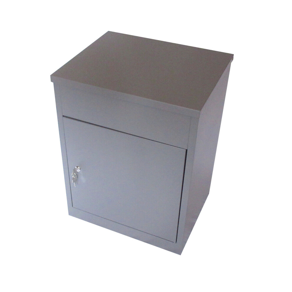 (Grey) DWD Large Lockable Parcel Courier Delivery Box