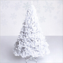 (180cm/6ft) Artificial Christmas Tree Traditional Gift Bushy Home Decoration 150-240cm White With Metal Stand