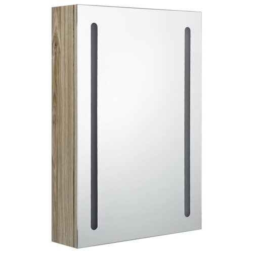 VidaXL vidaXL LED-Bad-Spiegelschrank Eichenoptik 50x13x70 cm 2