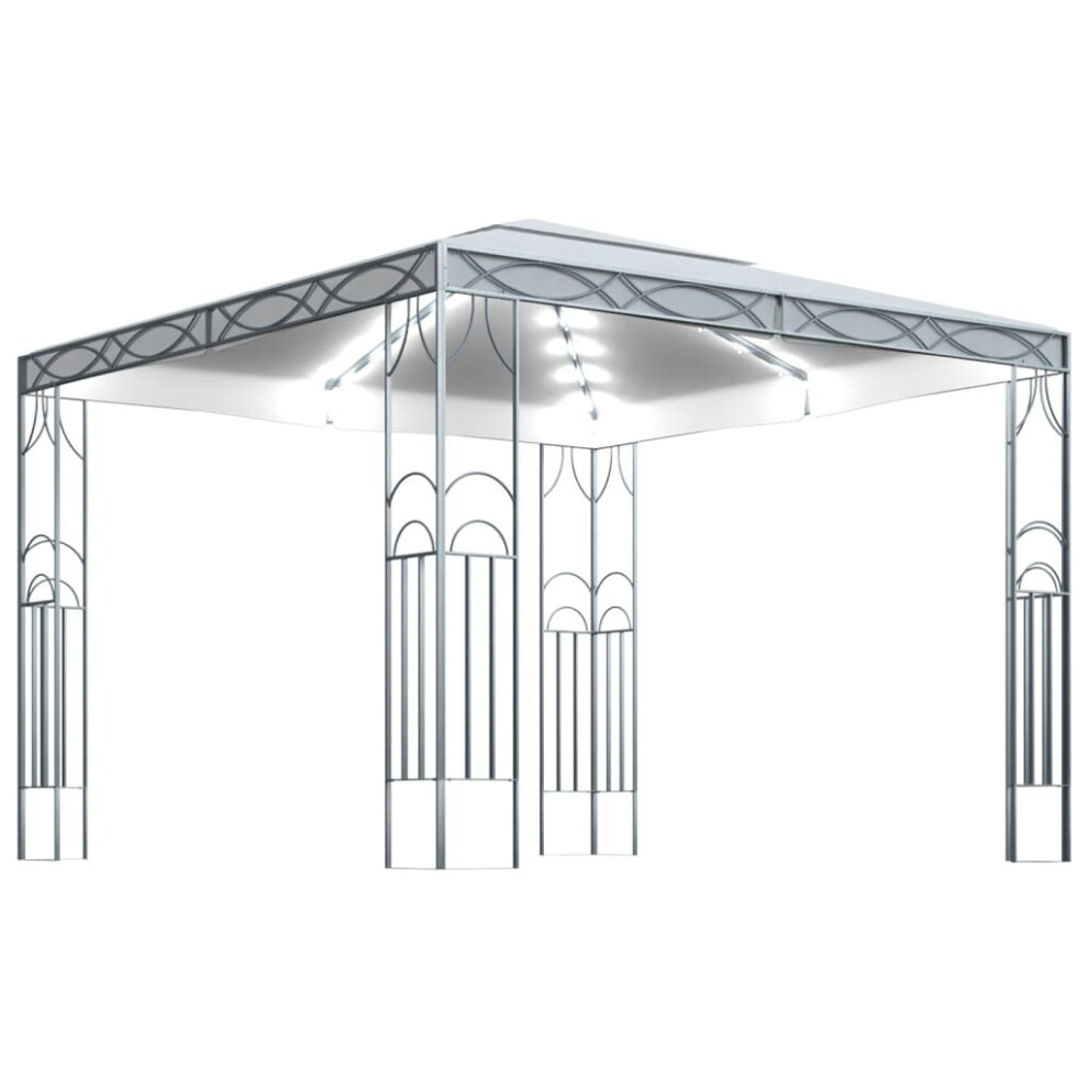 Vidaxl Gazebo With Led String Lights 300X300 Cm Cream Outdoor Patio Sunshade