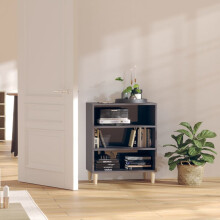 vidaXL Sideboard High Gloss Grey Engineered Wood Furniture Storage Cabinet