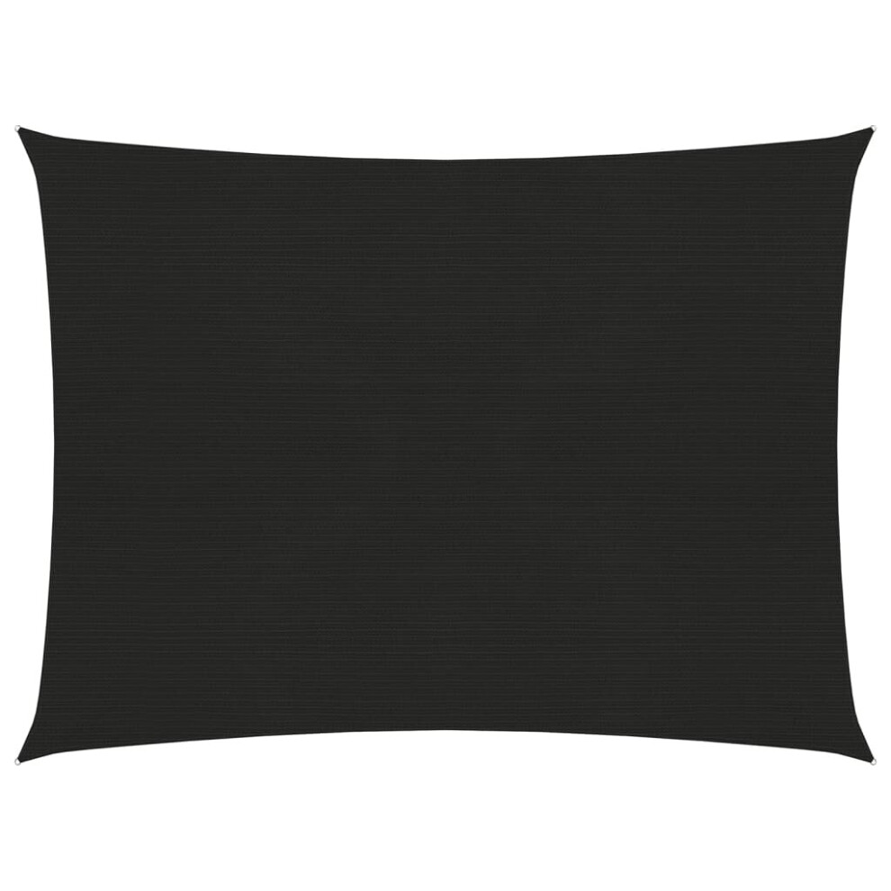 Vidaxl Sunshade Sail 160 G/M² Black 2X3.5 M Hdpe Outdoor Patio Shade Canopy