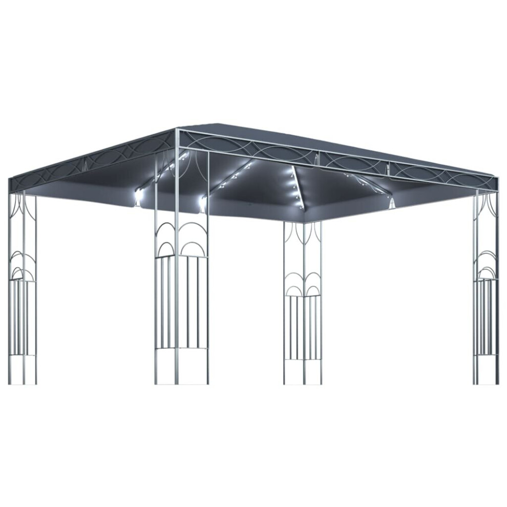 Vidaxl Gazebo With Led String Lights 400X300 Cm Anthracite Outdoor Marquee