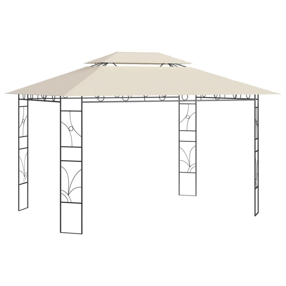 vidaXL Gazebo 4x3x2.7 m Cream 160 g/mÂ² Lawn Outdoor Living Structure Canopy