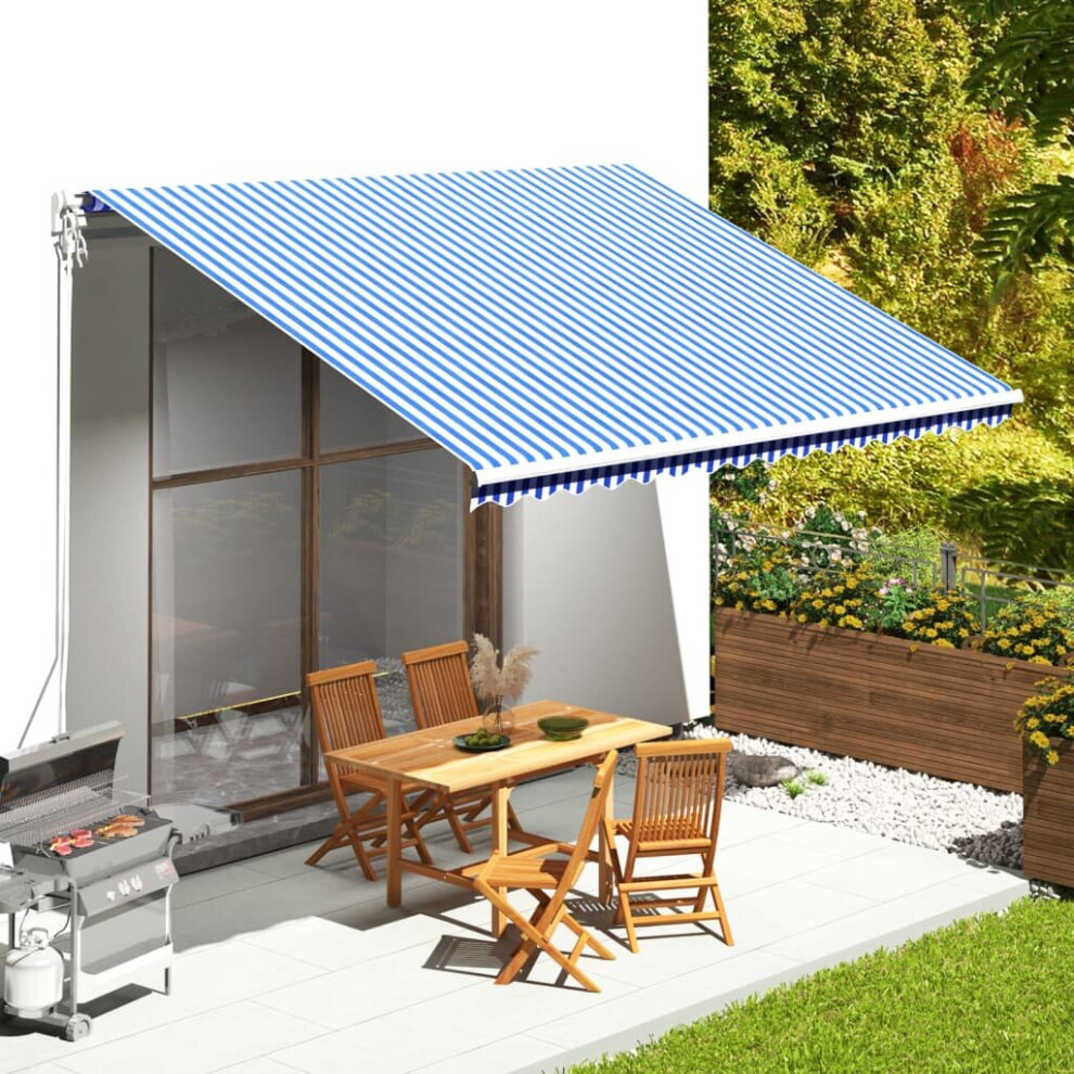 Vidaxl Replacement Fabric For Awning And 4.5X3.5 M Outdoor Canopy Blue/White