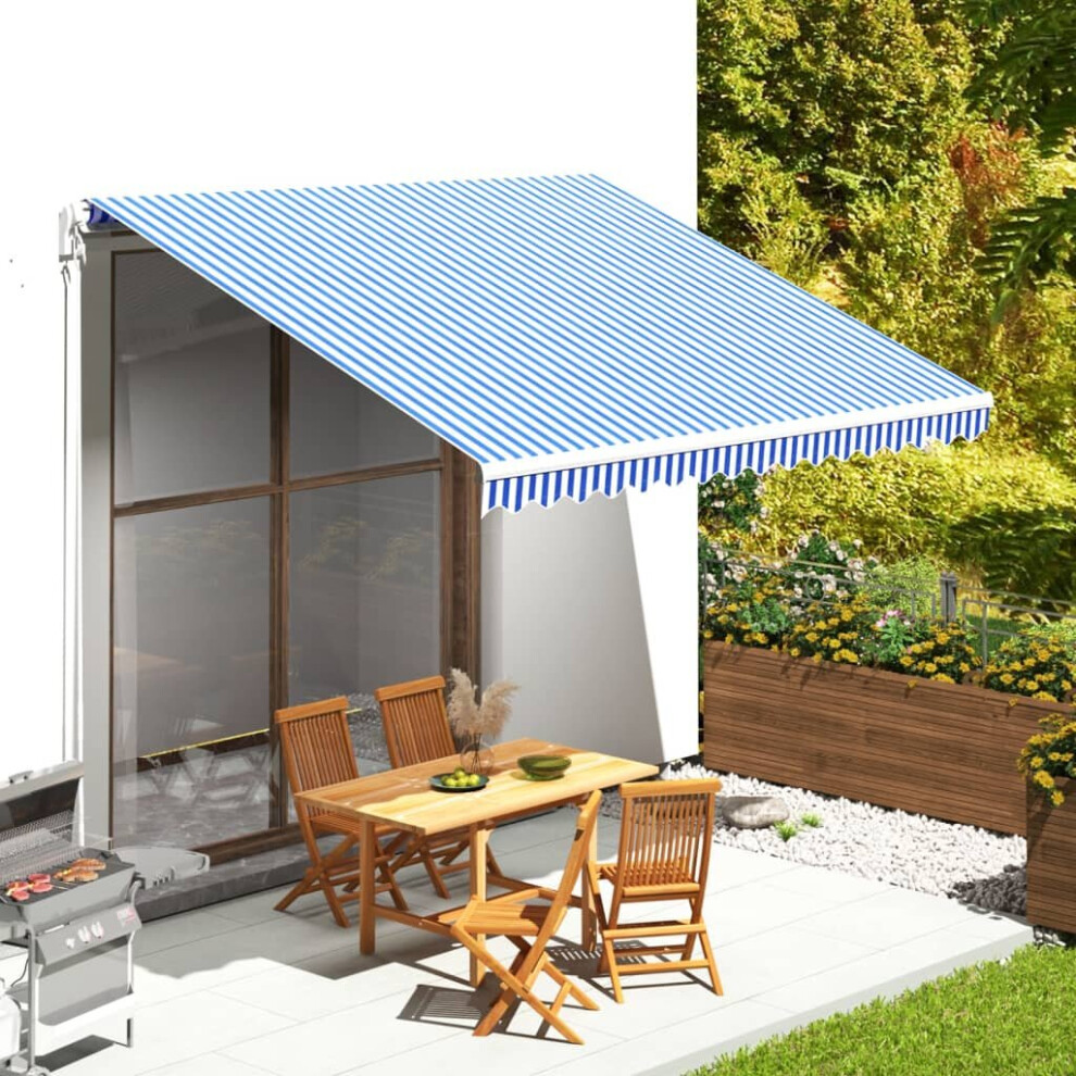 Vidaxl Replacement Fabric For Awning And 4X3.5 M Outdoor Canopy Blue/White
