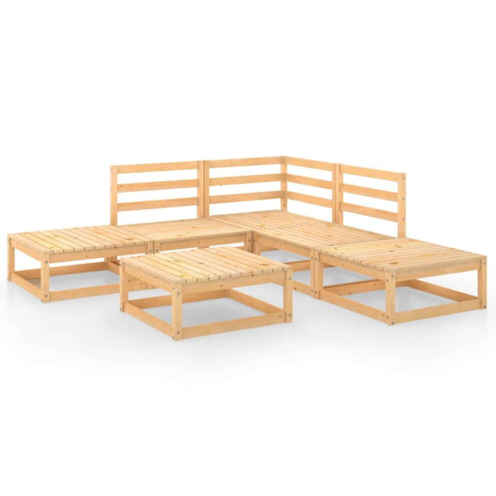 vidaXL Garden Lounge Set Outdoor Furniture Set Wooden 6 Piece Solid Wood Pine