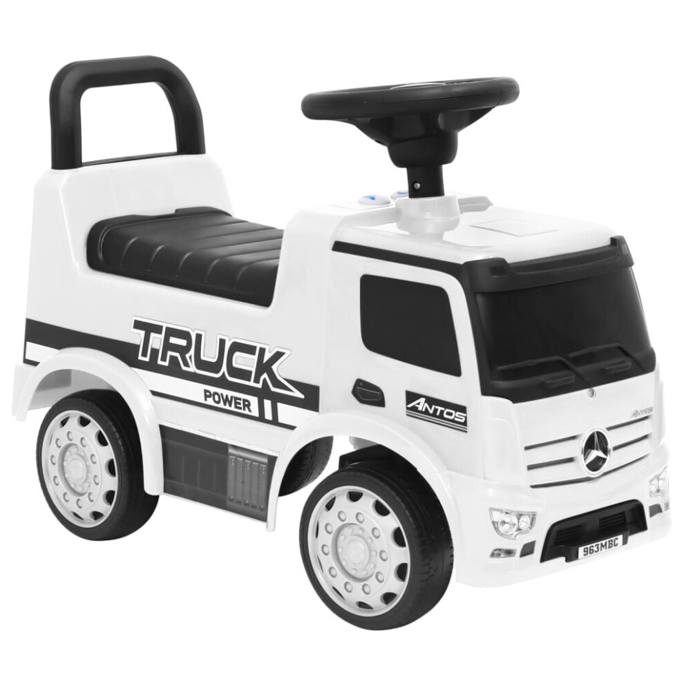 vidaXL Step Car Mercedes-Benz Truck White Ride-On Baby Children Walk Car Toy