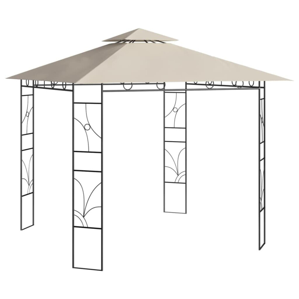 vidaXL Gazebo 3x3x2.7 m Cream 160 g/mÂ² Lawn Outdoor Living Structure Canopy