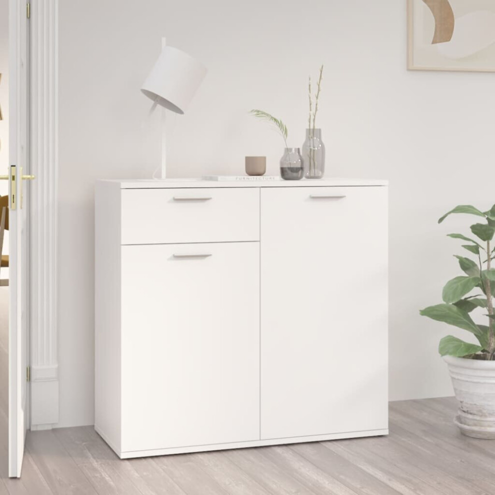 Vidaxl Sideboard White Engineered Wood Chest Of Drawer Storage Cabinet Shelf