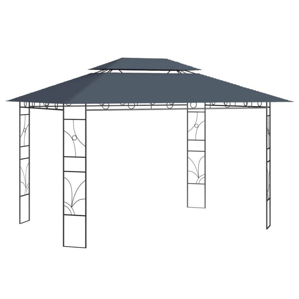 vidaXL Gazebo 4x3x2.7 m Anthracite 160 g/mÂ² Outdoor Living Structure Canopy